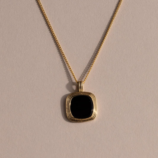 Square Onyx Necklace