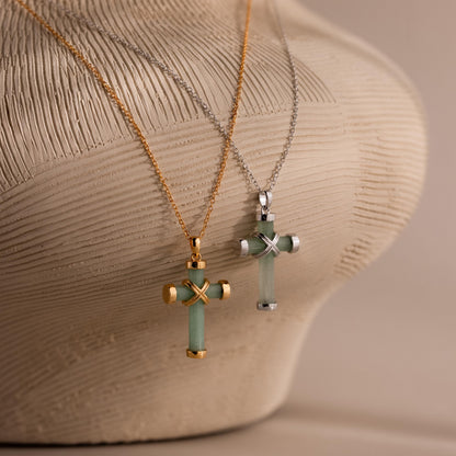 Jade Cross Necklace