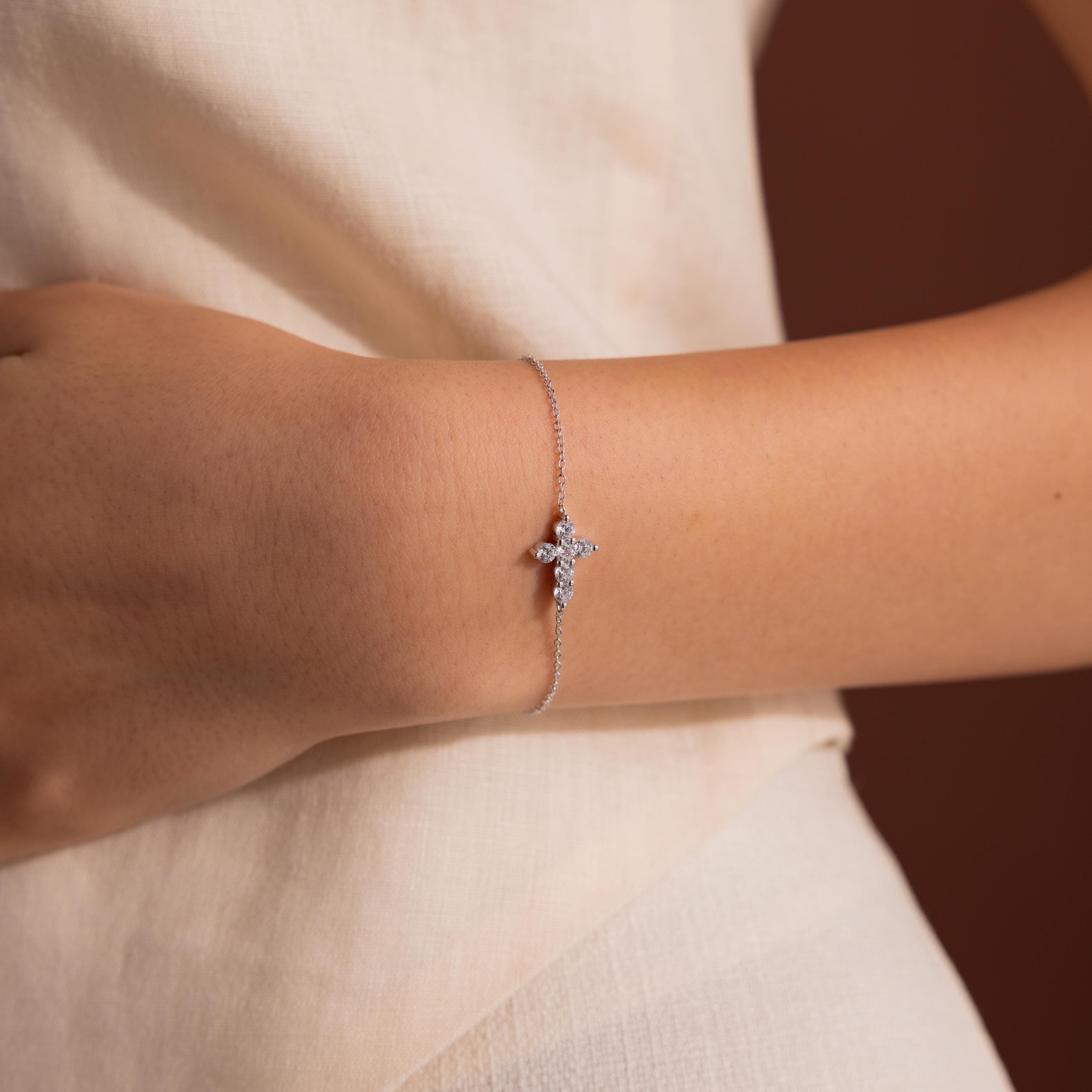 Diamond Cross Bracelet
