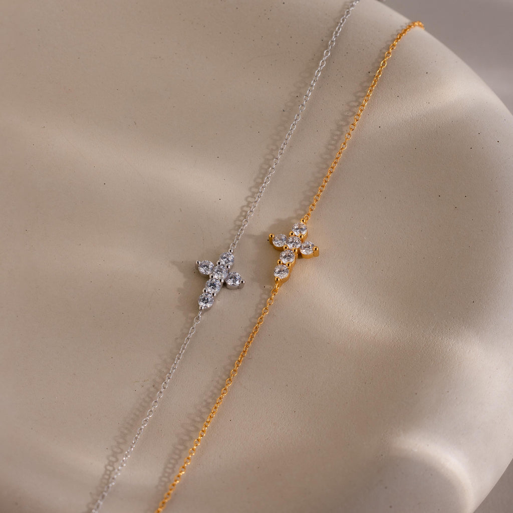 Diamond Cross Bracelet