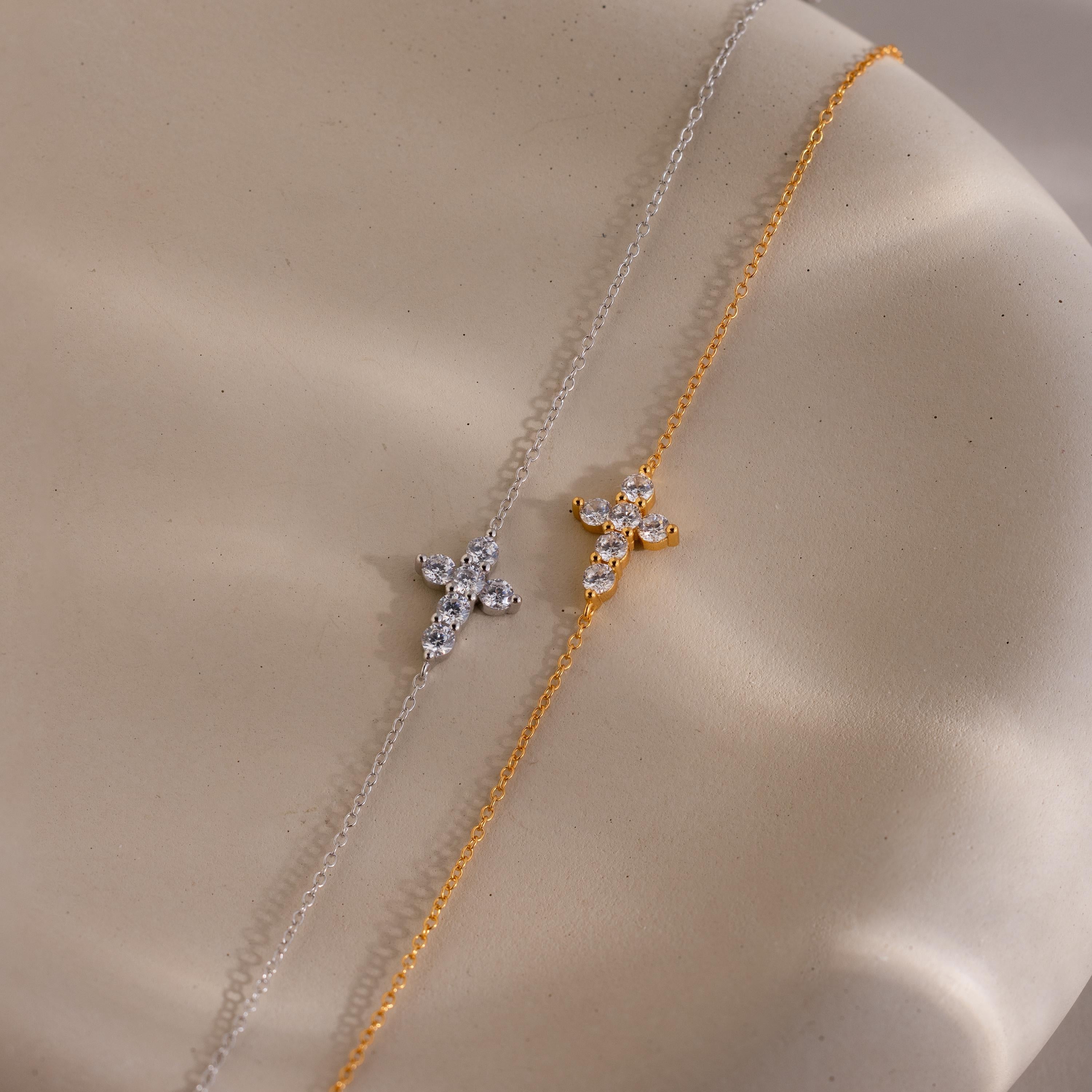 Diamond Cross Bracelet