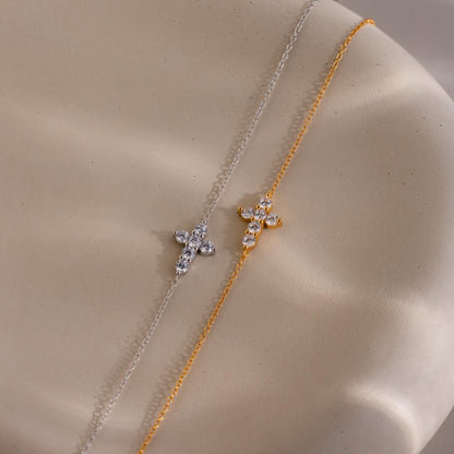 Diamond Cross Bracelet