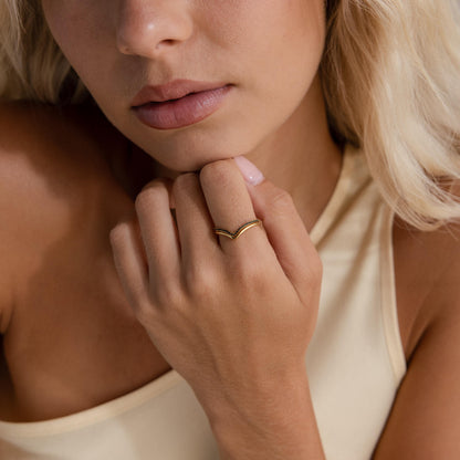 Onyx Chevron Ring Set