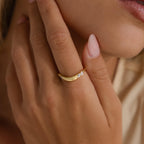 Organic Diamond Curve Ring