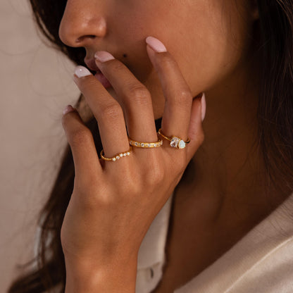 Opal Diamond Toi et Moi Ring