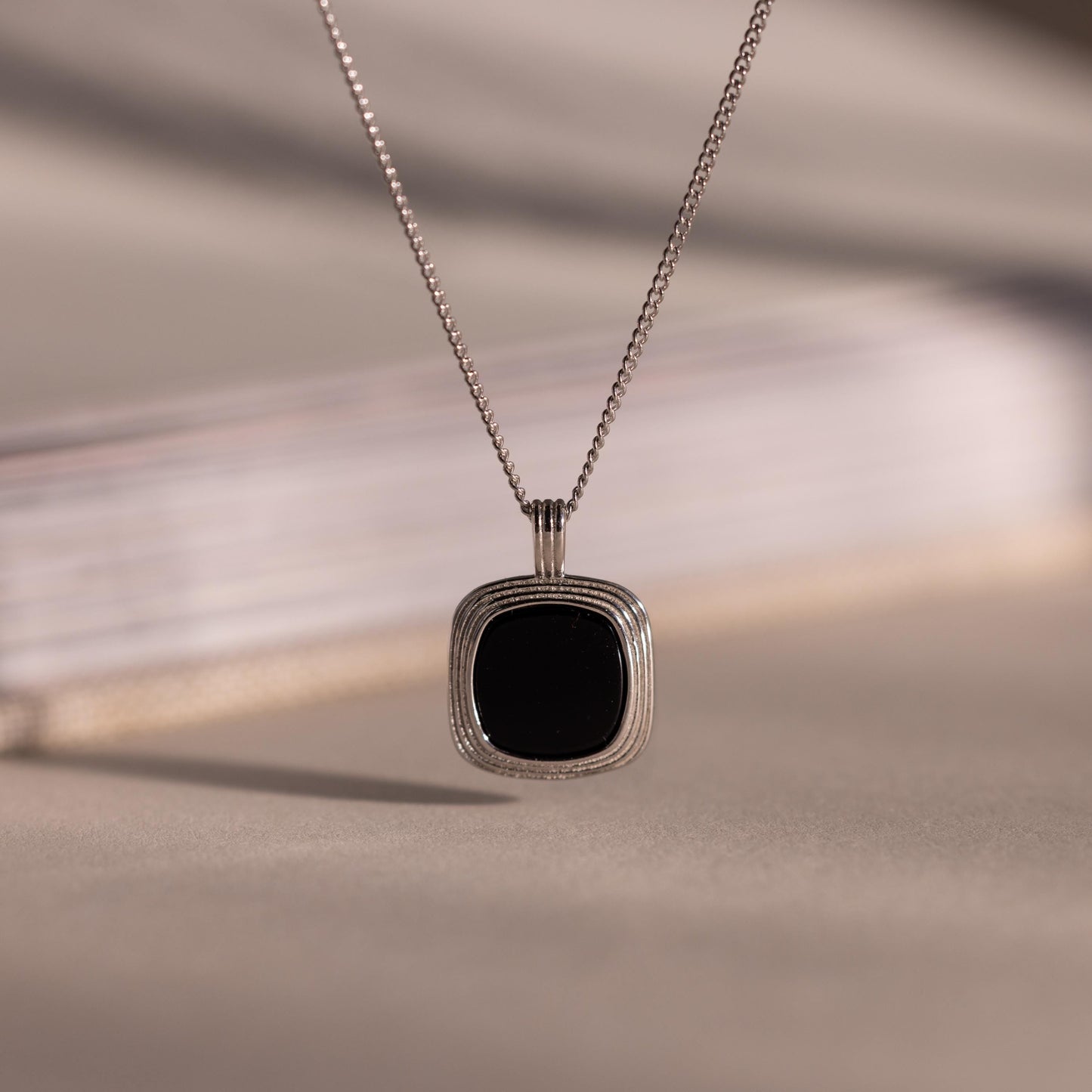 Square Onyx Necklace