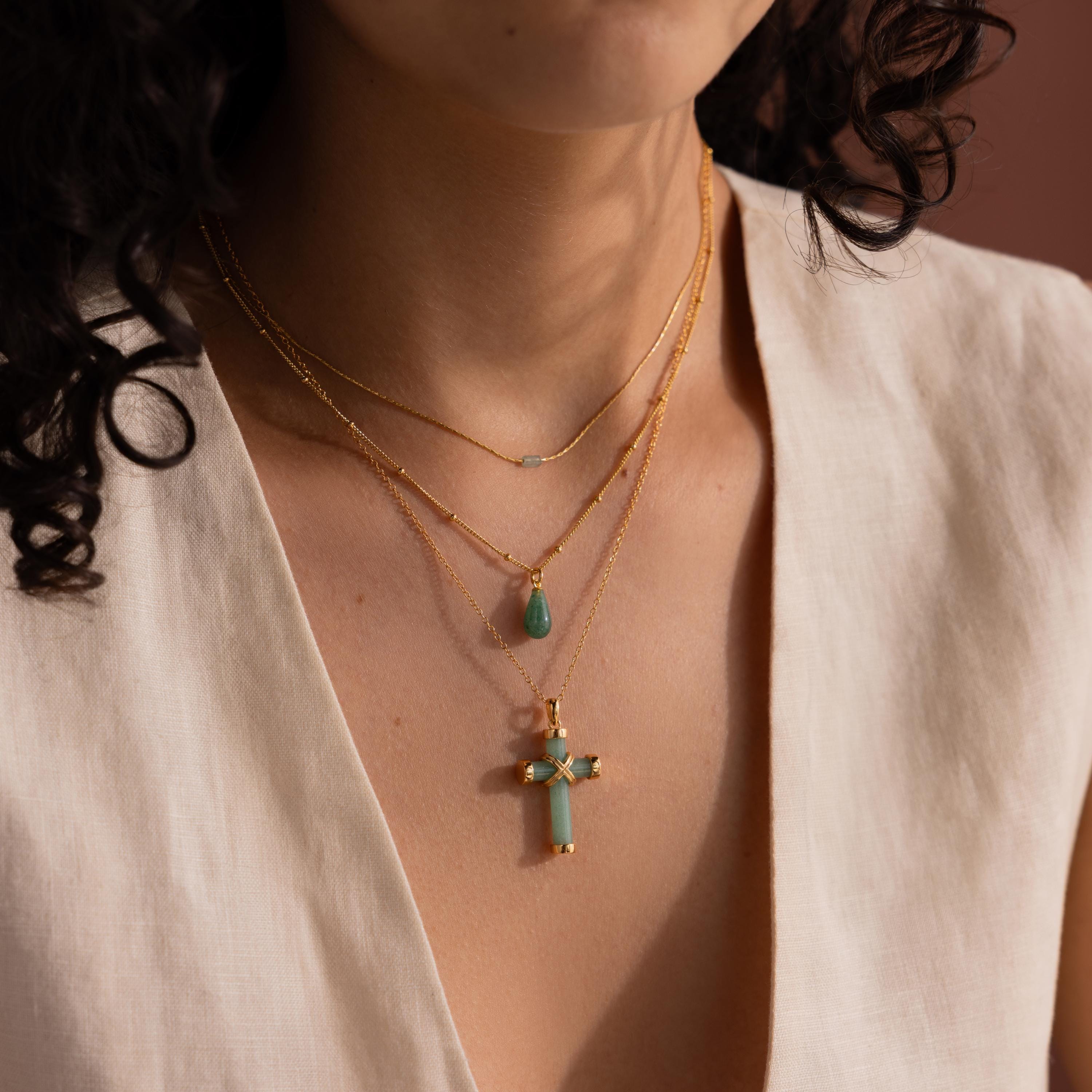 Jade Cross Necklace