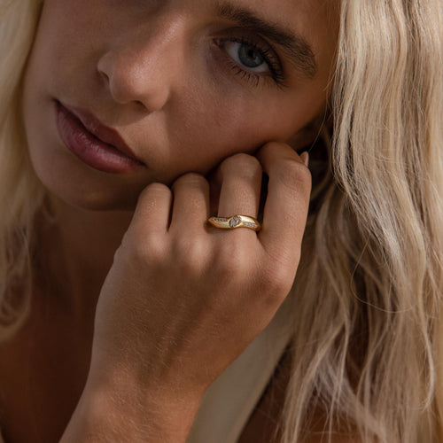 Art Deco Diamond Wave Ring