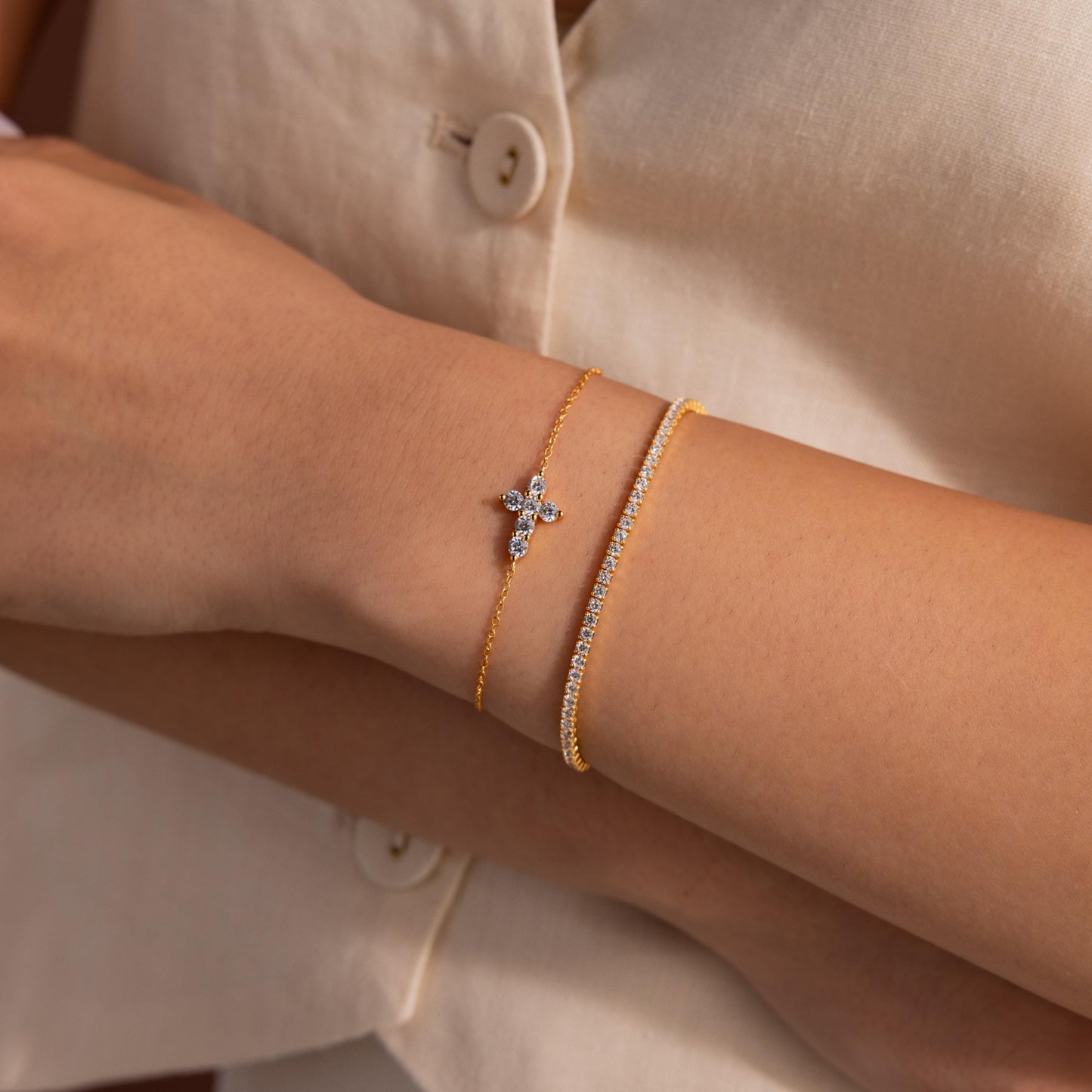 Diamond Cross Bracelet