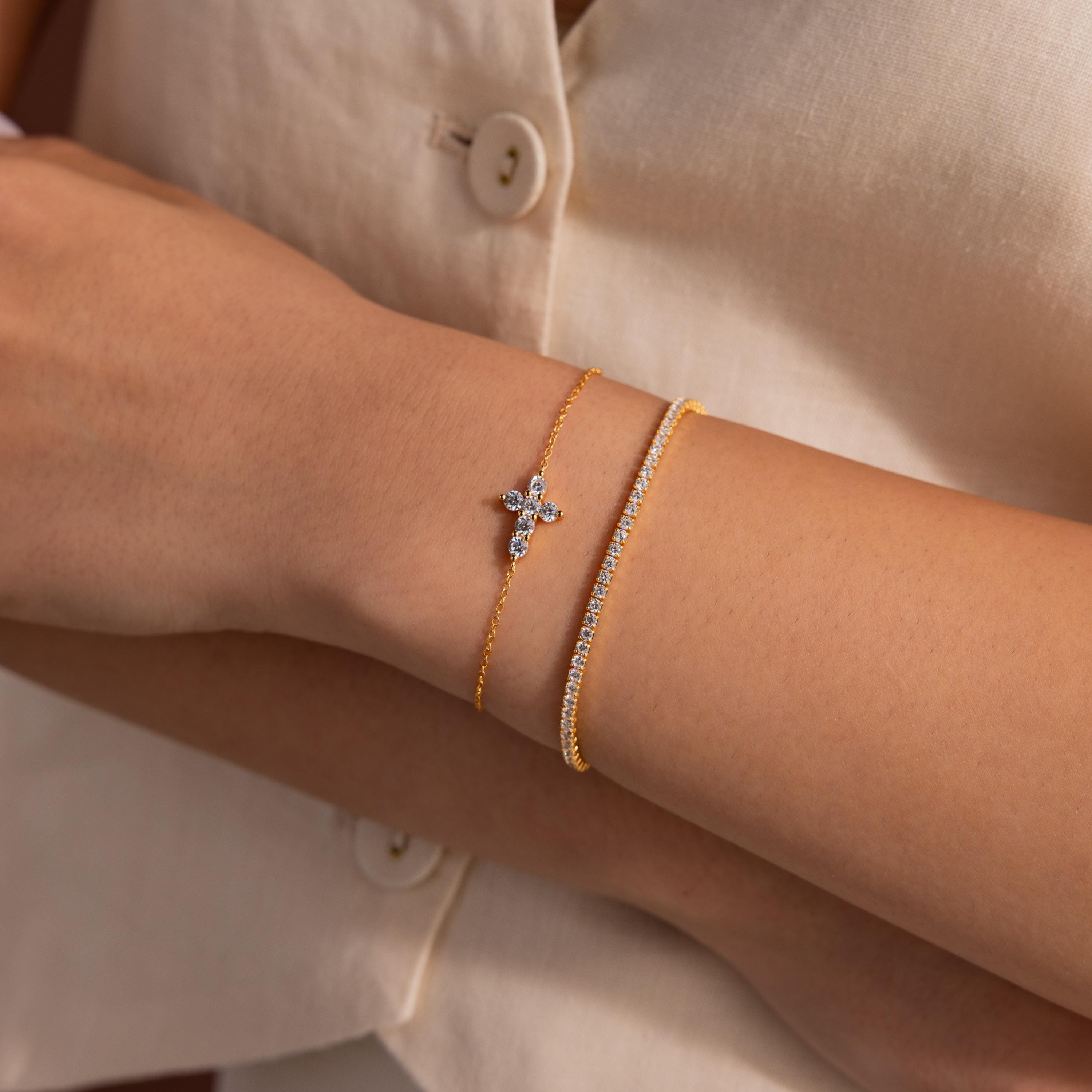 Diamond Cross Bracelet