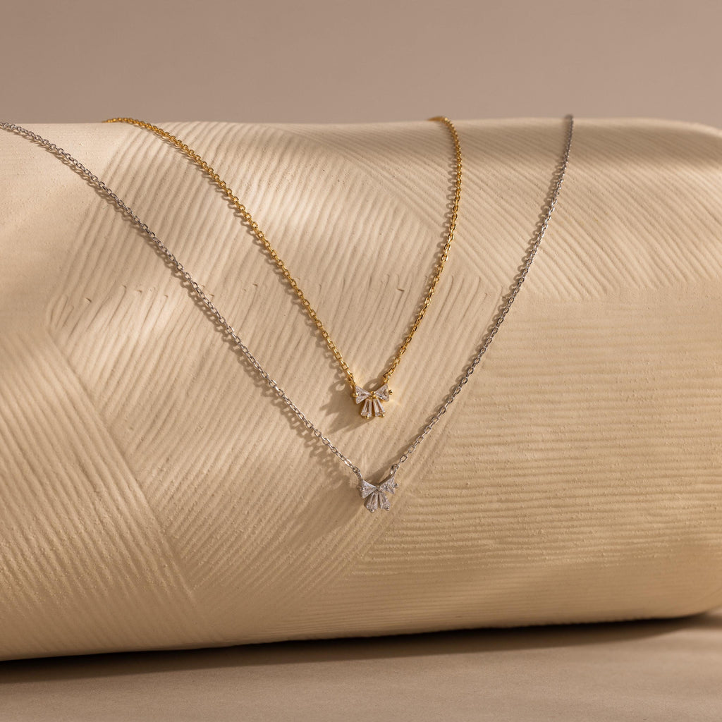 Diamond Bow Necklace