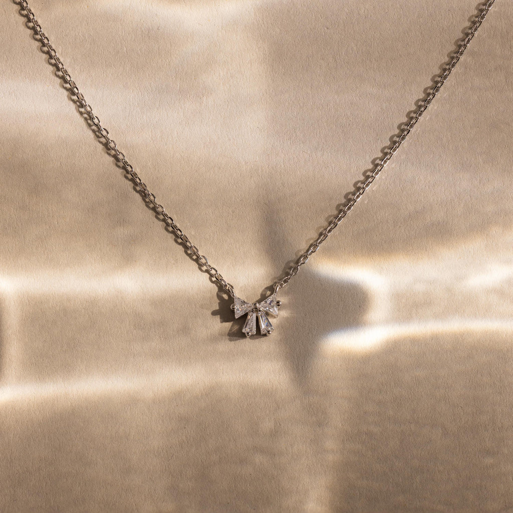 Diamond Bow Necklace