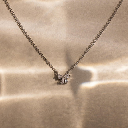 Diamond Bow Necklace