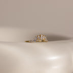 Diamond Curve Cluster Ring