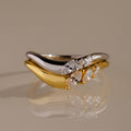 Mixed Metal Diamond Curve Ring Set