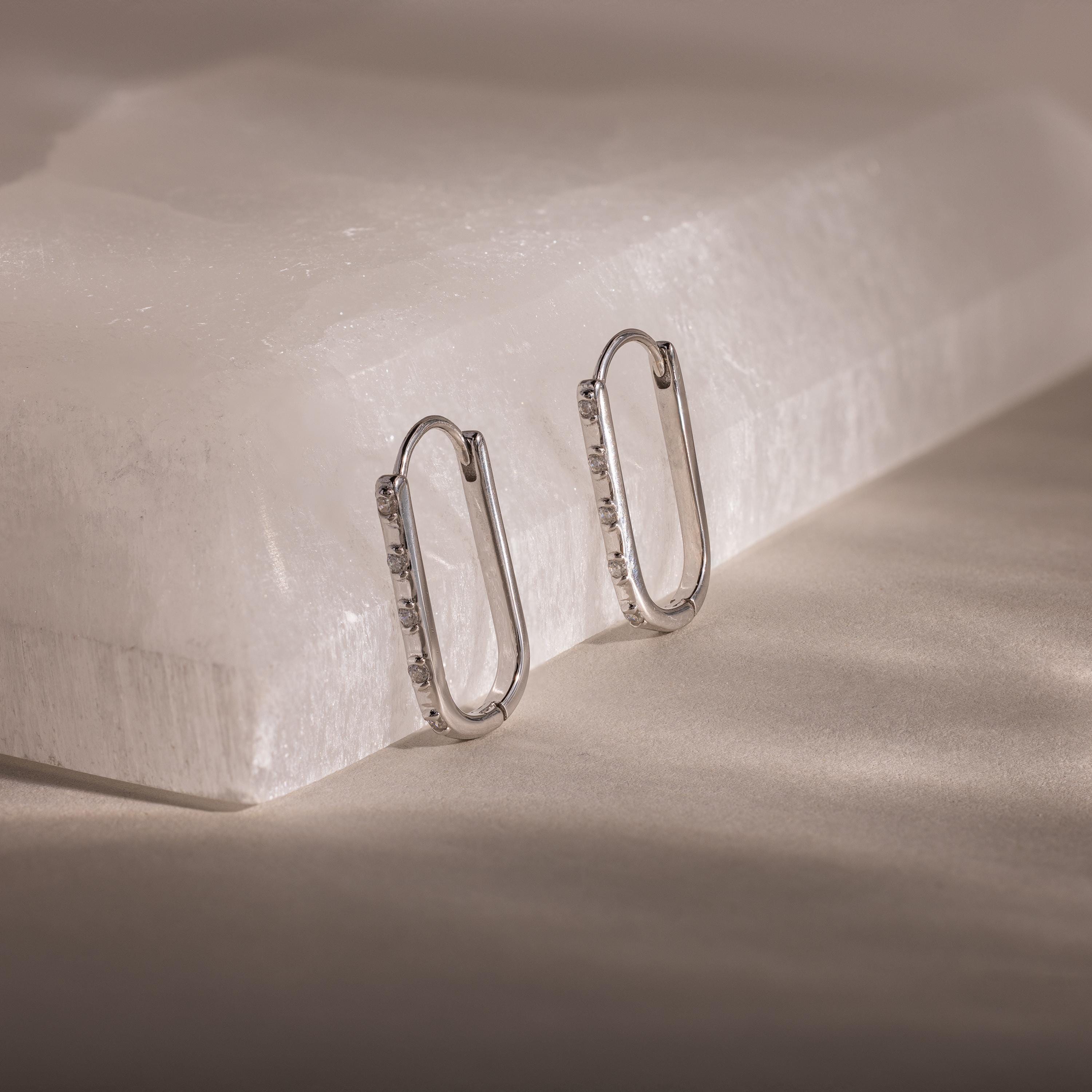 Dainty Pave Link Earrings