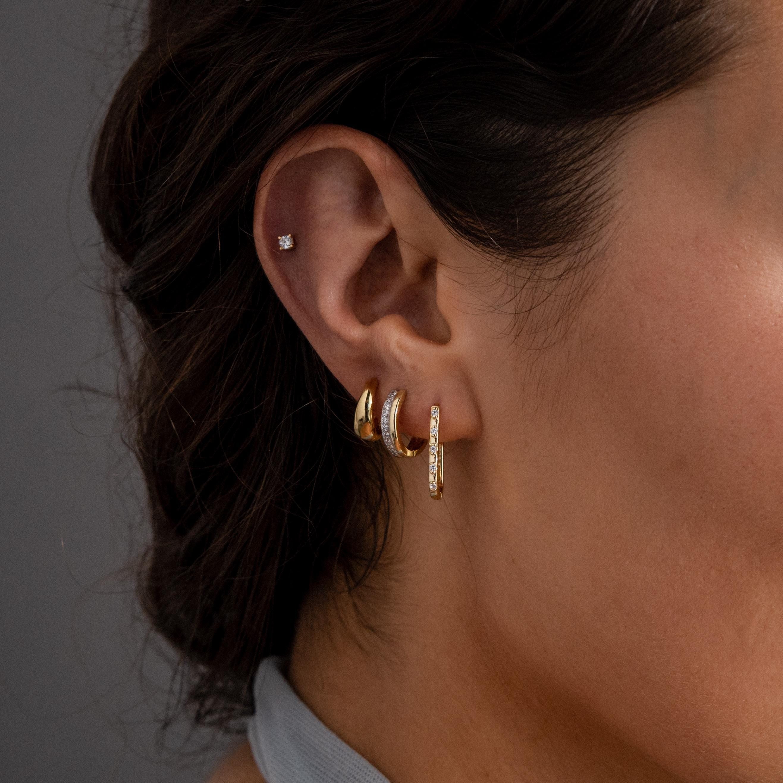 Dainty Pave Link Earrings