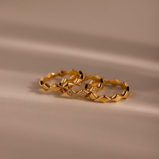 Diamond Wave Eternity Ring Set