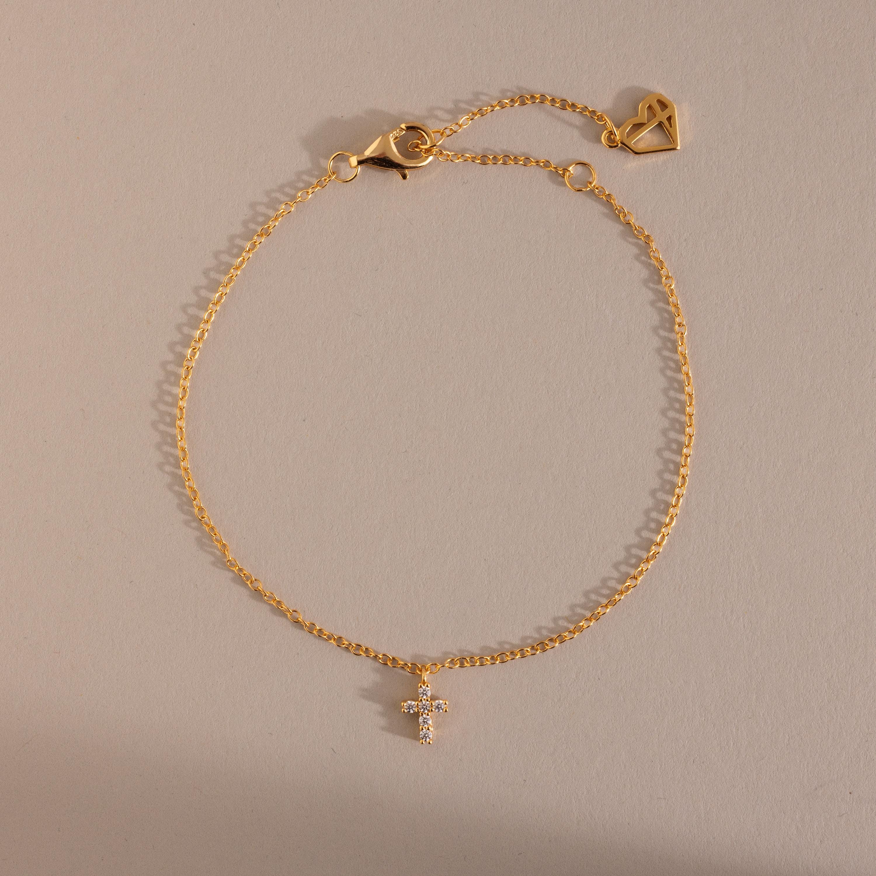 Dainty Cross Charm Bracelet