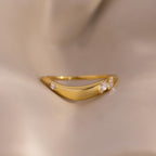Organic Diamond Curve Ring