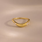 Organic Diamond Curve Ring