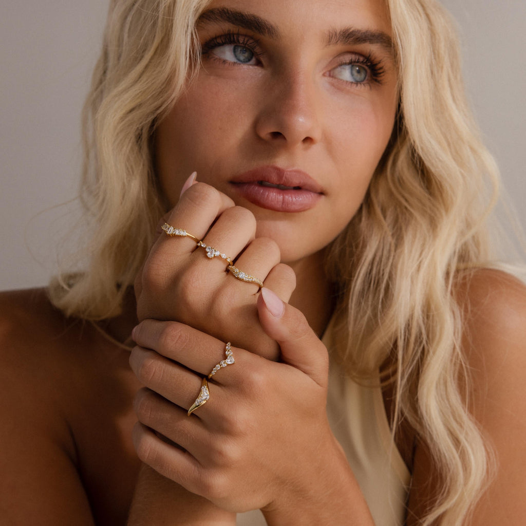 Art Deco Curve Diamond Ring