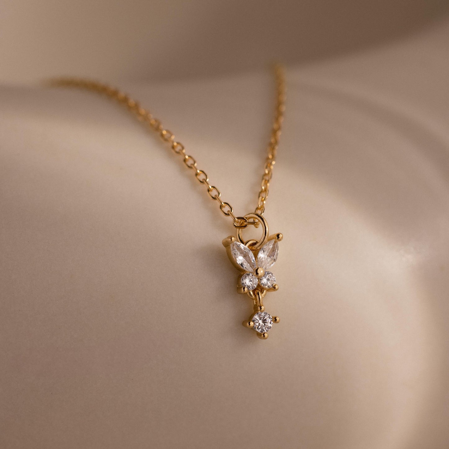 Butterfly Drop Necklace