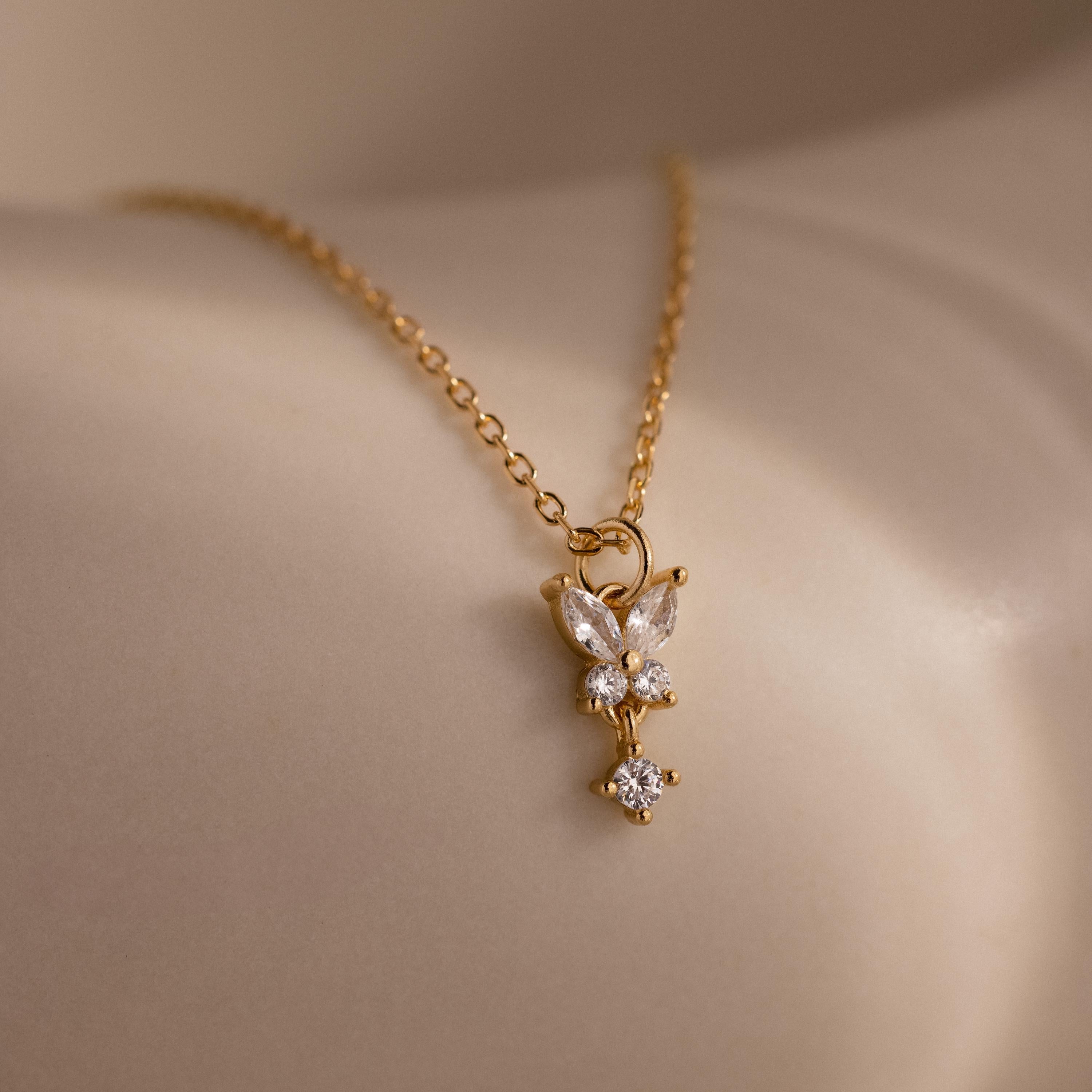 Butterfly Drop Necklace