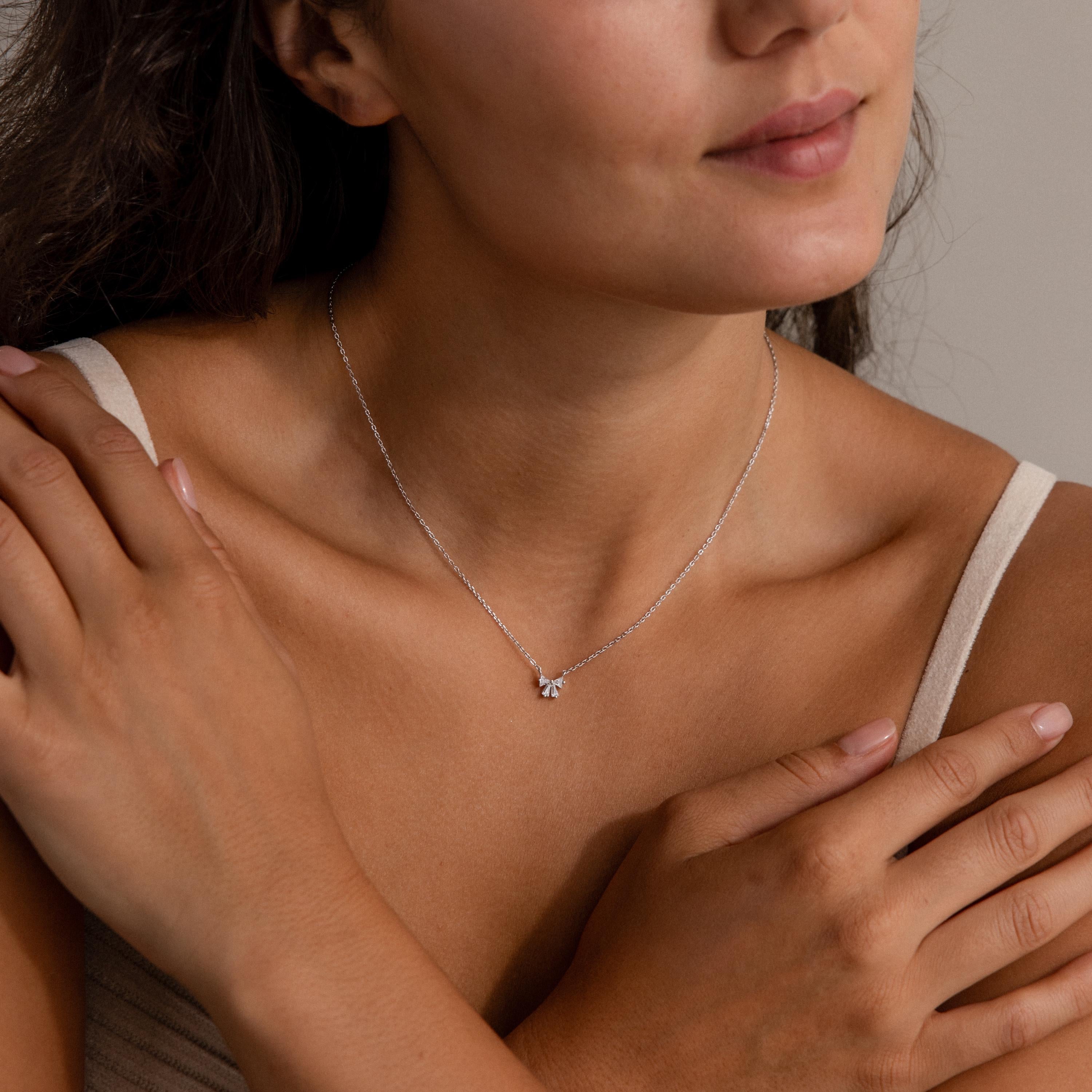 Diamond Bow Necklace