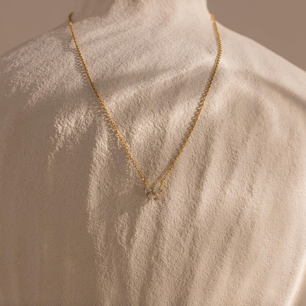 Diamond Bow Necklace