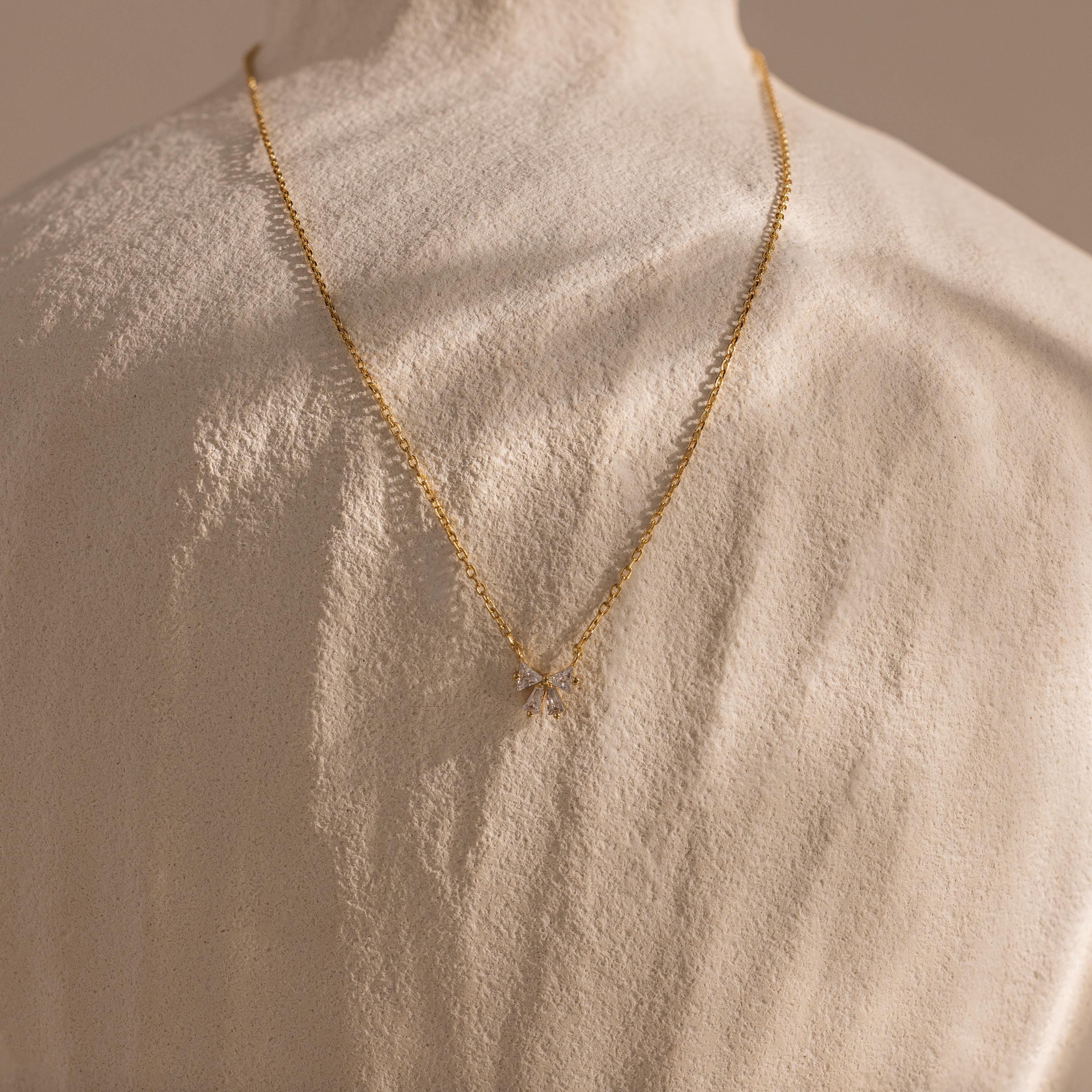 Diamond Bow Necklace