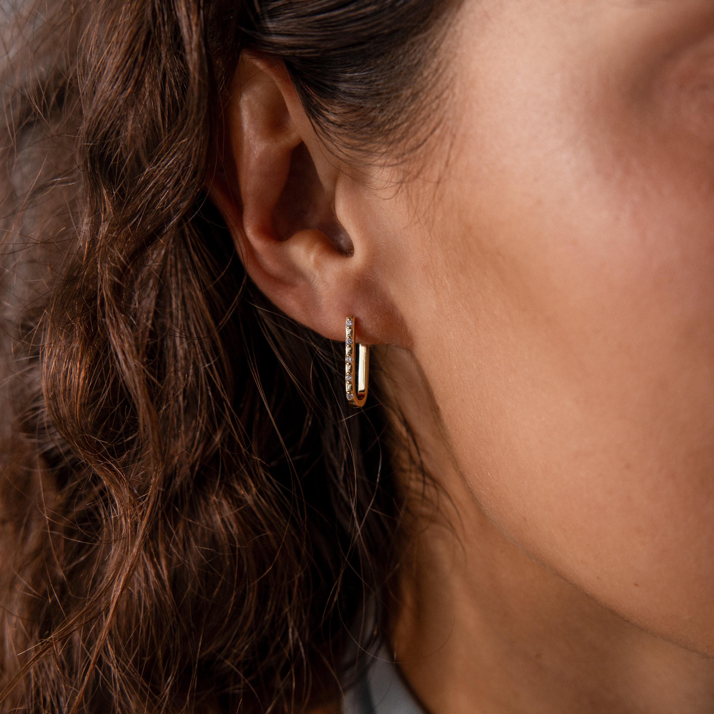 Dainty Pave Link Earrings