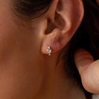 Birthstone Heart Hoops