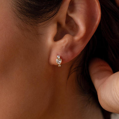 Birthstone Heart Hoops