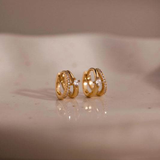 Pave Diamond Duo Huggies