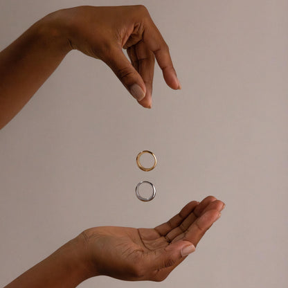 Mixed Metal Dome Ring Set