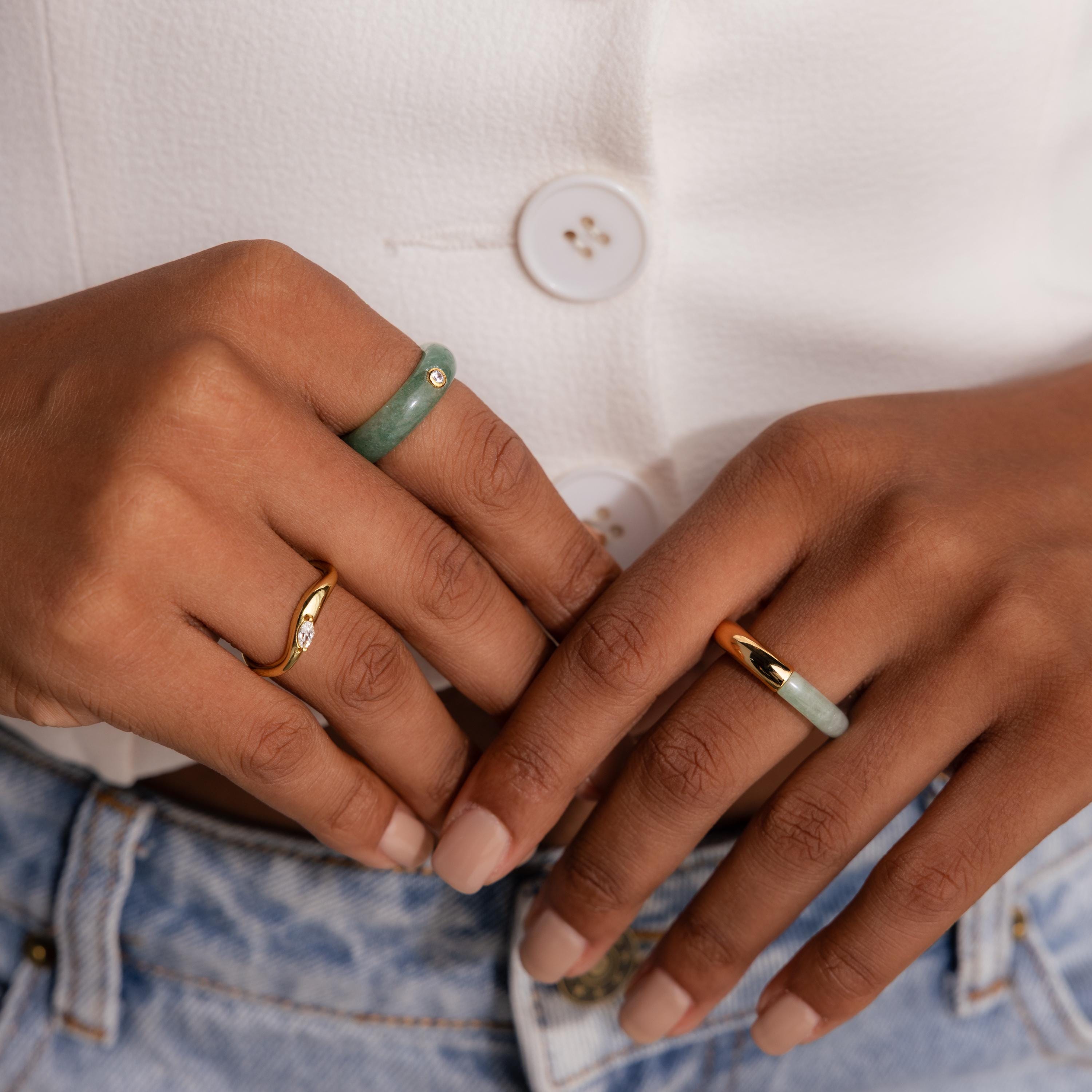 Jade Diamond Ring