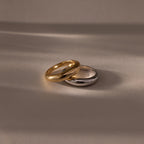 Mixed Metal Dome Ring Set