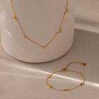 Heart Station Necklace & Bracelet Set