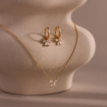 Diamond Bow Necklace & Earrings Set