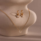 Diamond Bow Necklace & Earrings Set