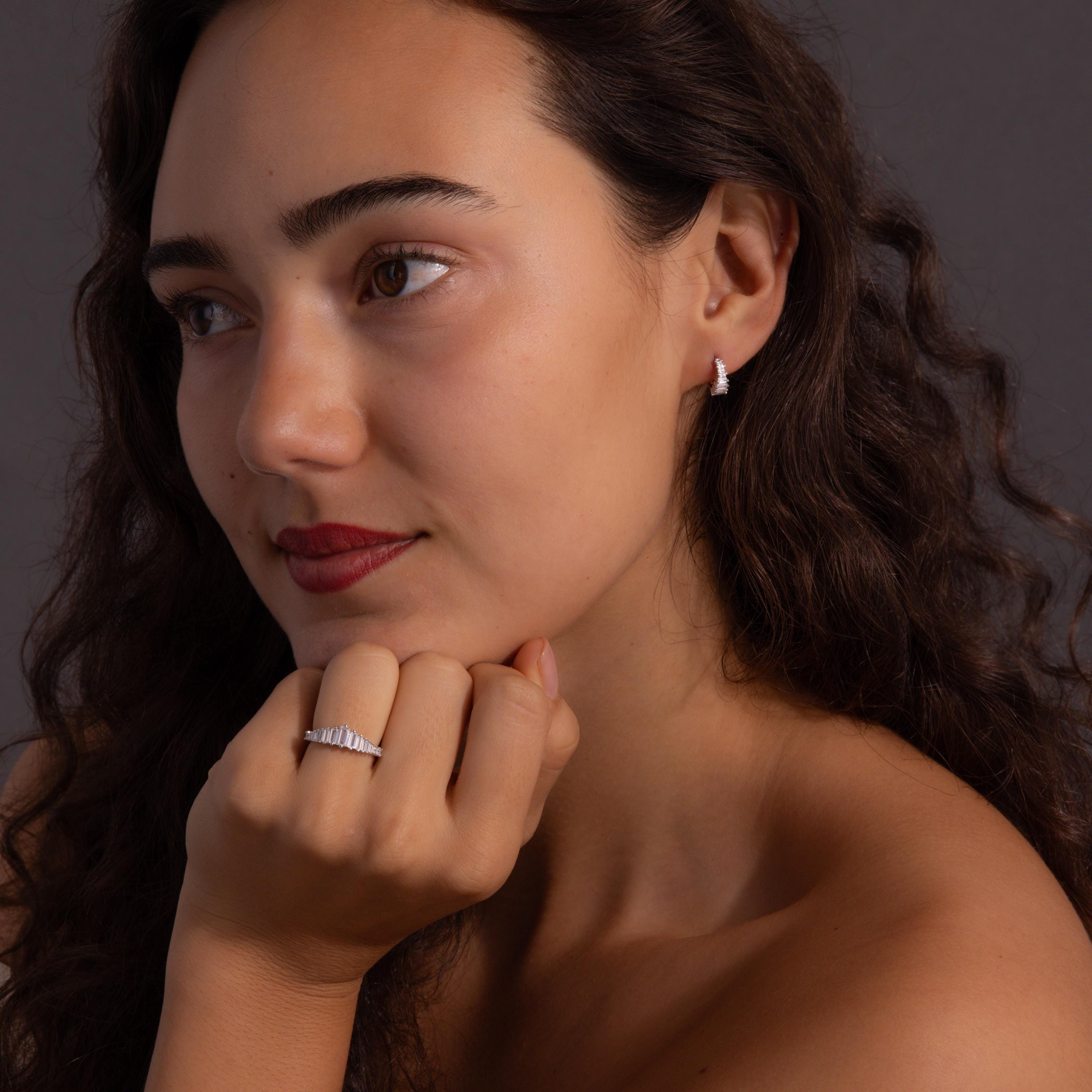 Art Deco Diamond Earrings & Ring Set
