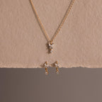 Diamond Butterfly Necklace & Earrings Set