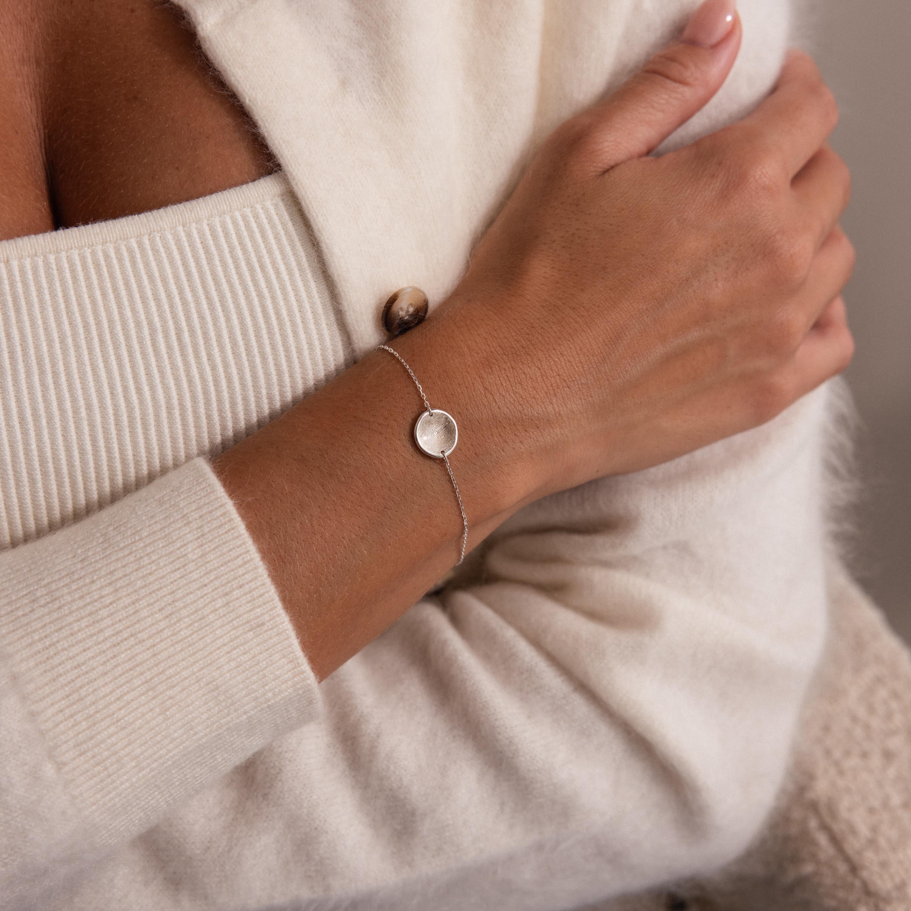 Dainty Organic Fingerprint Bracelet