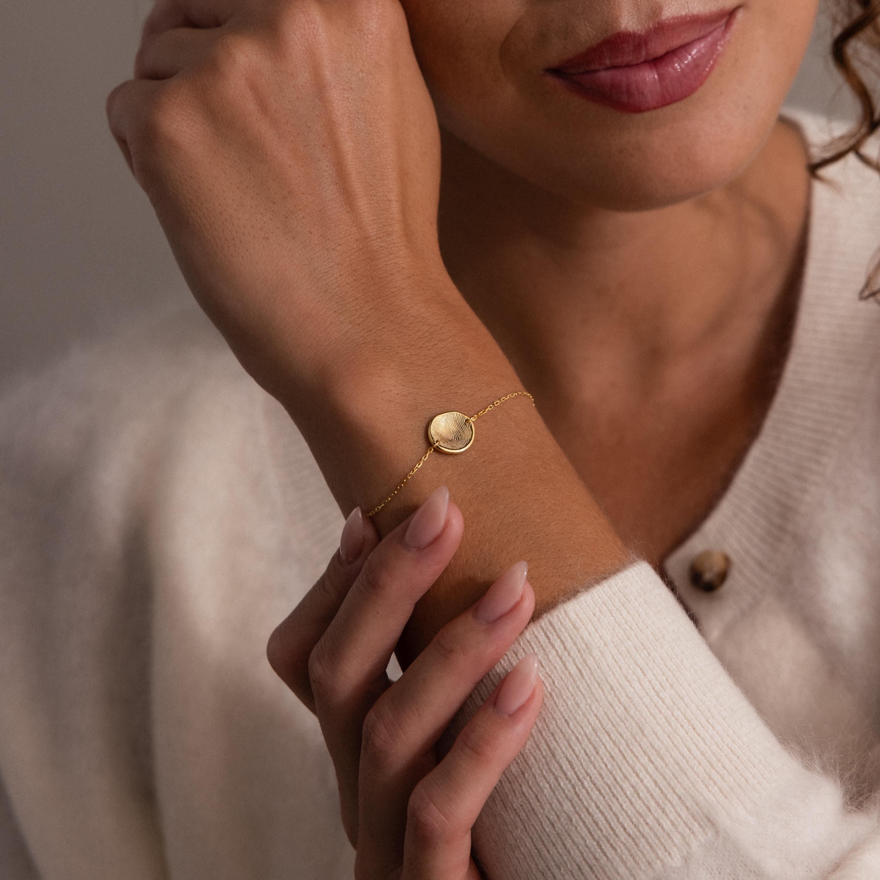 Dainty Organic Fingerprint Bracelet