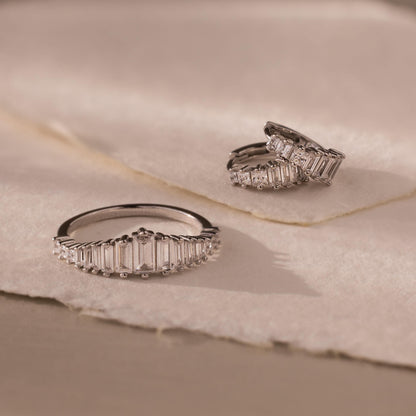 Art Deco Diamond Earrings & Ring Set