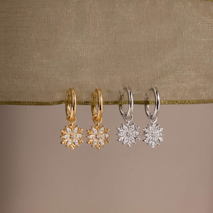 Diamond Poinsettia Hoops