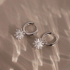 Diamond Poinsettia Hoops