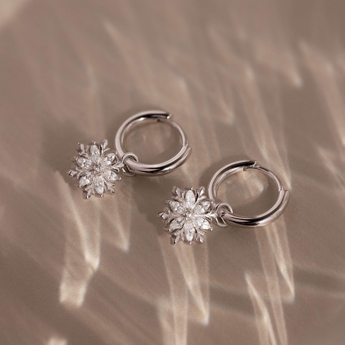 Diamond Poinsettia Hoops