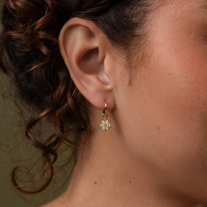 Diamond Poinsettia Hoops
